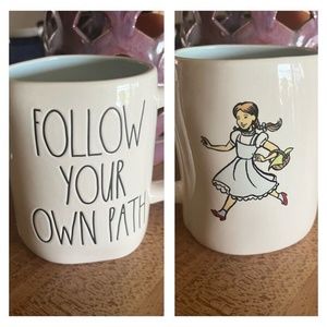 RAE DUNN Wizard Of Oz "FOLLOW YOUR OWN PATH" Dorothy Double Sided Mug